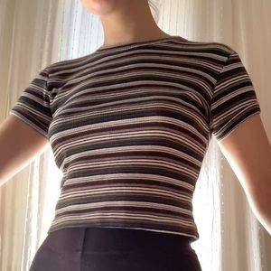 vintage 90s striped crop top SMALL